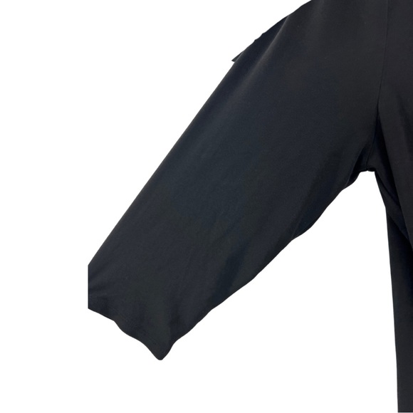 Lane Bryant black 14/16 faux wrap top 3/4 sleeve stretchy casual business work - Picture 3 of 8